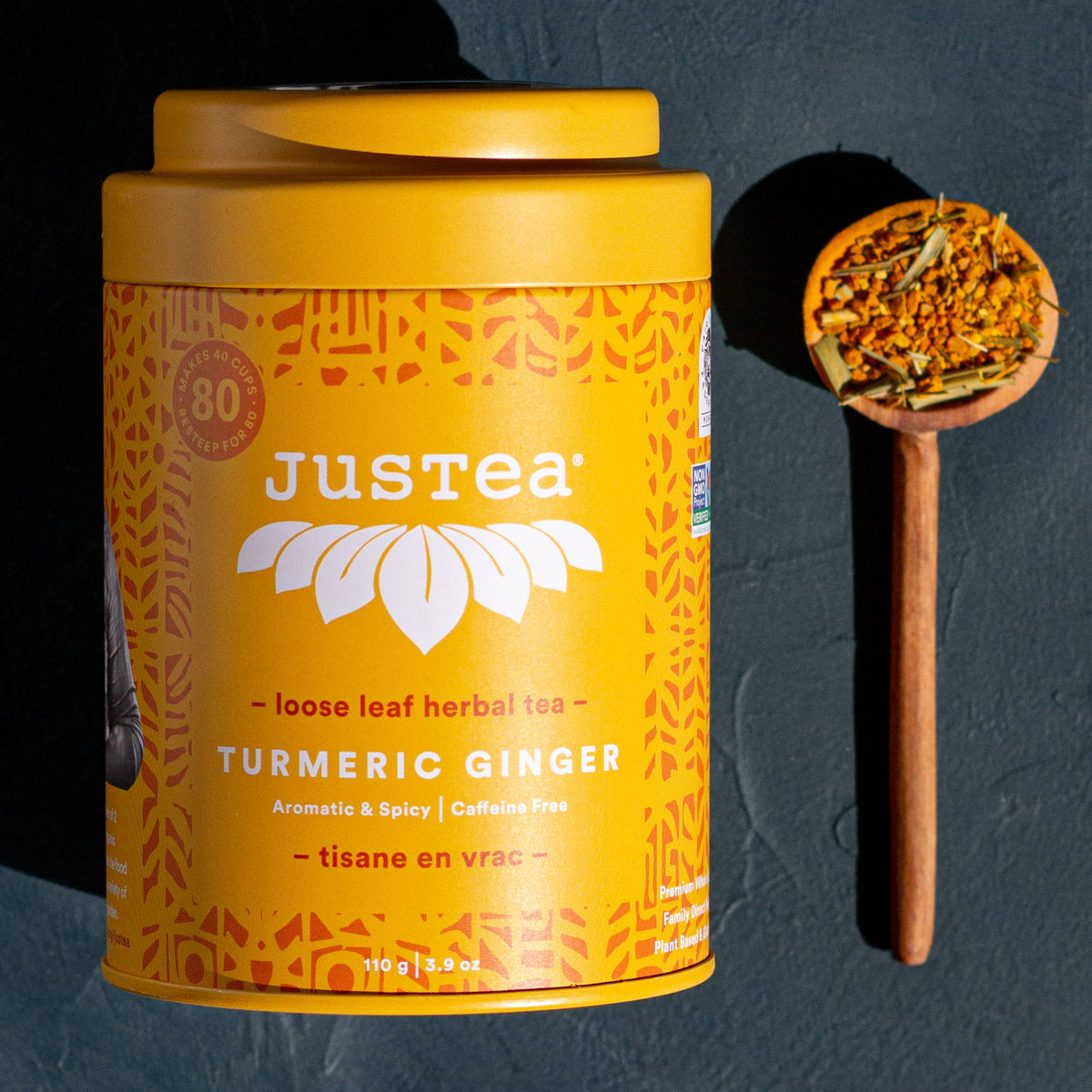 Turmeric Ginger Tin & Spoon - Organic, Fair-Trade Herbal Tea