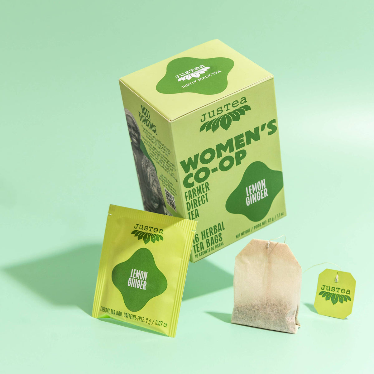 Lemon Ginger Tea Bags - Organic, Fair-Trade, Herbal Tea