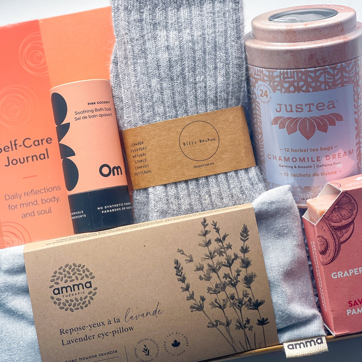 Hygge Self Care Gift Box – Cozy Wellness Bundle with Journal, Socks & Bath Soak