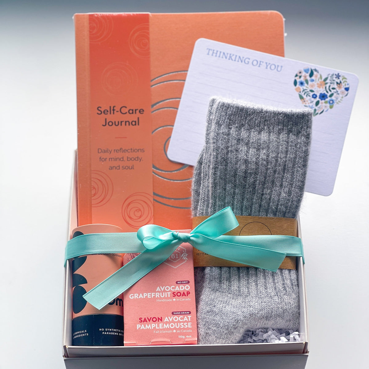 Hygge Self Care Gift Box – Cozy Wellness Bundle with Journal, Socks & Bath Soak