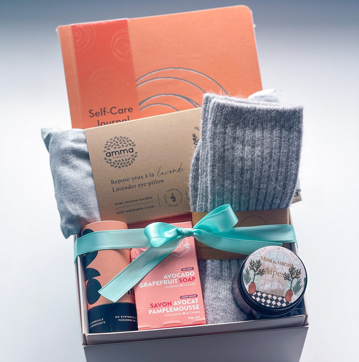 Hygge Self Care Gift Box – Cozy Wellness Bundle with Journal, Socks & Bath Soak