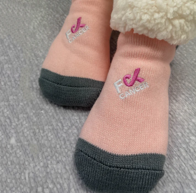 F Cancer Slipper Socks