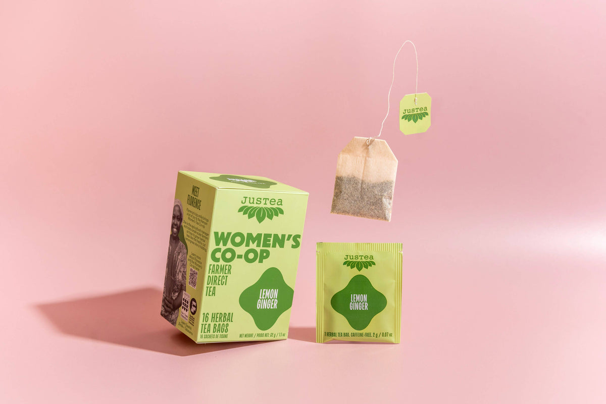 Lemon Ginger Tea Bags - Organic, Fair-Trade, Herbal Tea