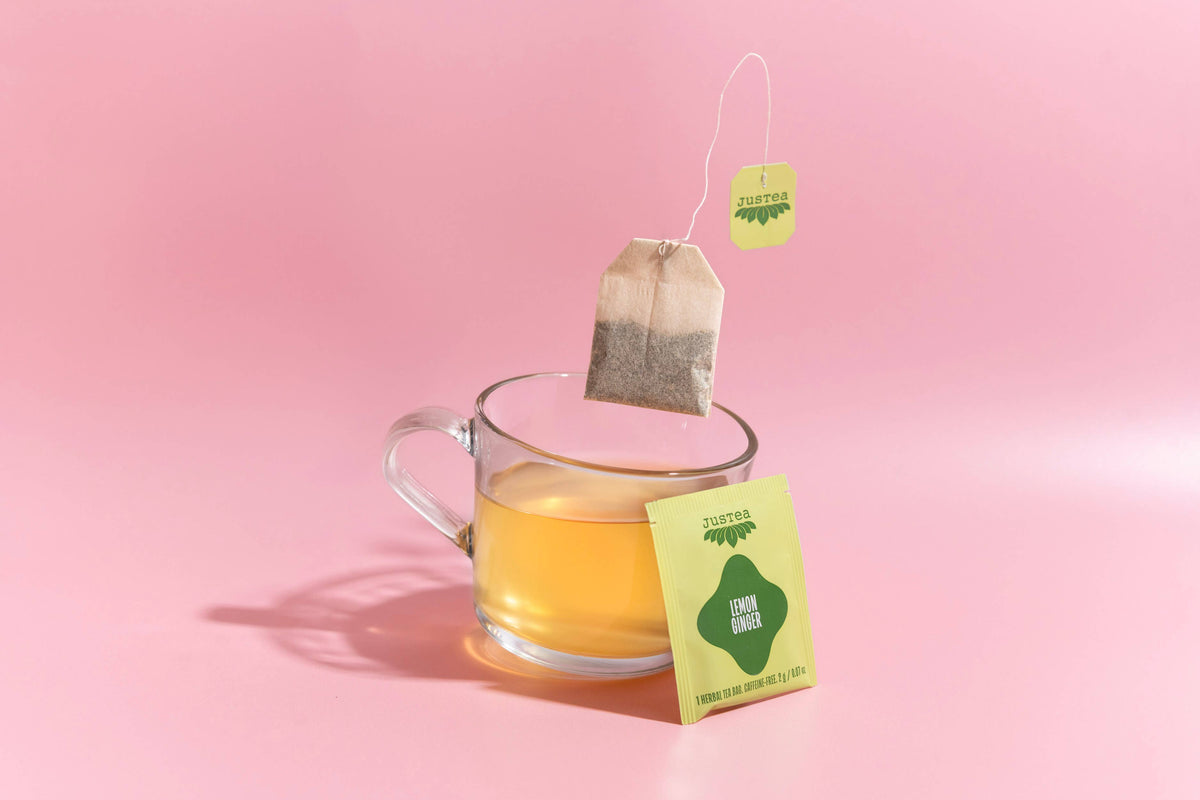 Lemon Ginger Tea Bags - Organic, Fair-Trade, Herbal Tea