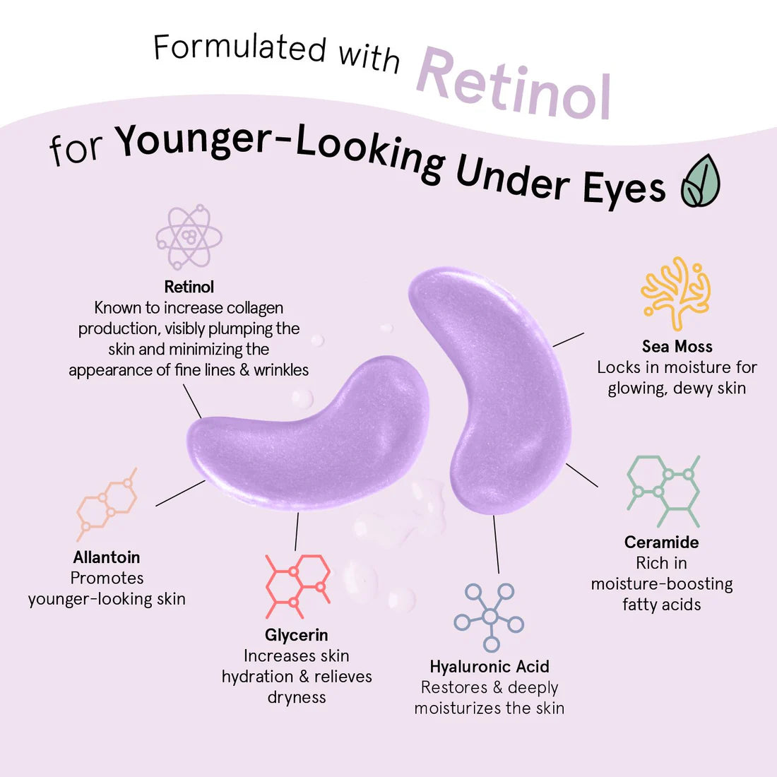 Moisturizing eye masks